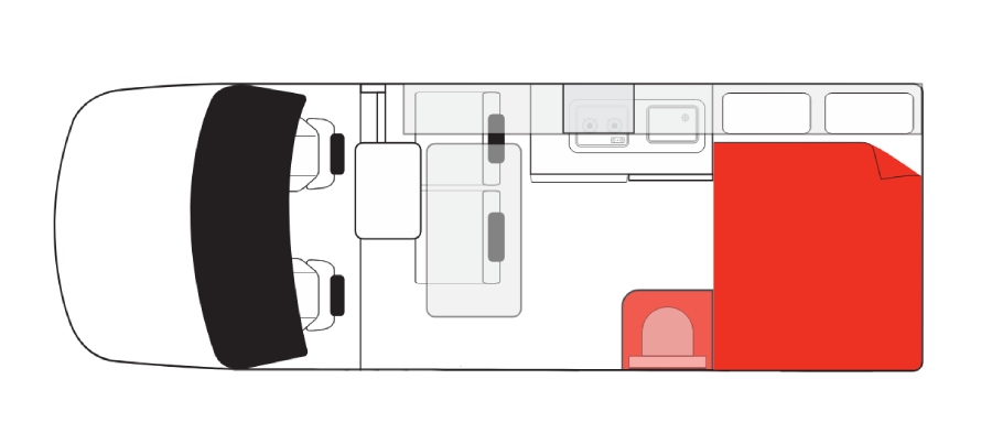 Mighty Nieuw Zeeland Double Down plattegrond dag optie b | Campers Down Under