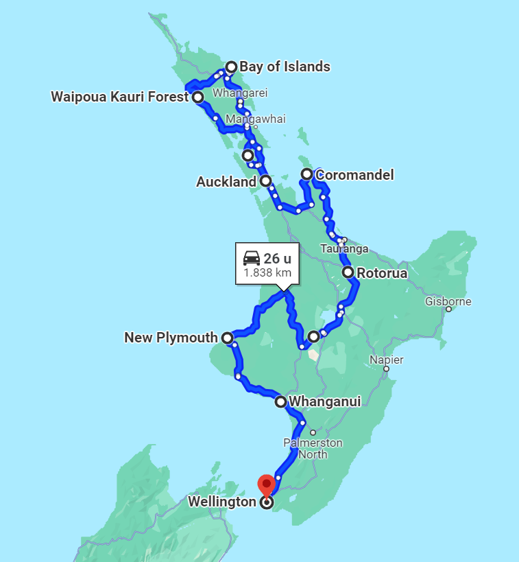 Route Noordereiland Nieuw-Zeeland | Campers Down Under
