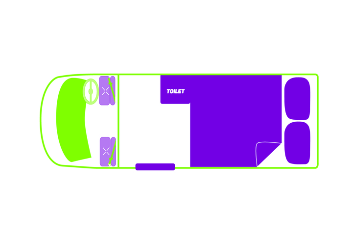 Jucy Compass en Coaster plattegrond nacht | Campers Down Under