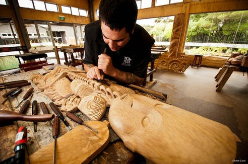 Maori houtsnijkunst Nieuw-Zeeland