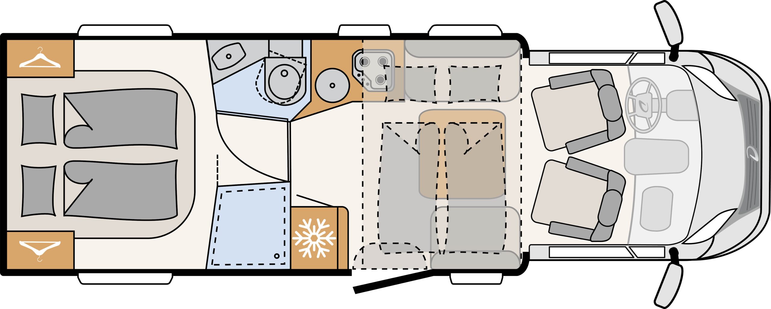 McRent Comfort Plus plattegrond camper | Campers Down Under
