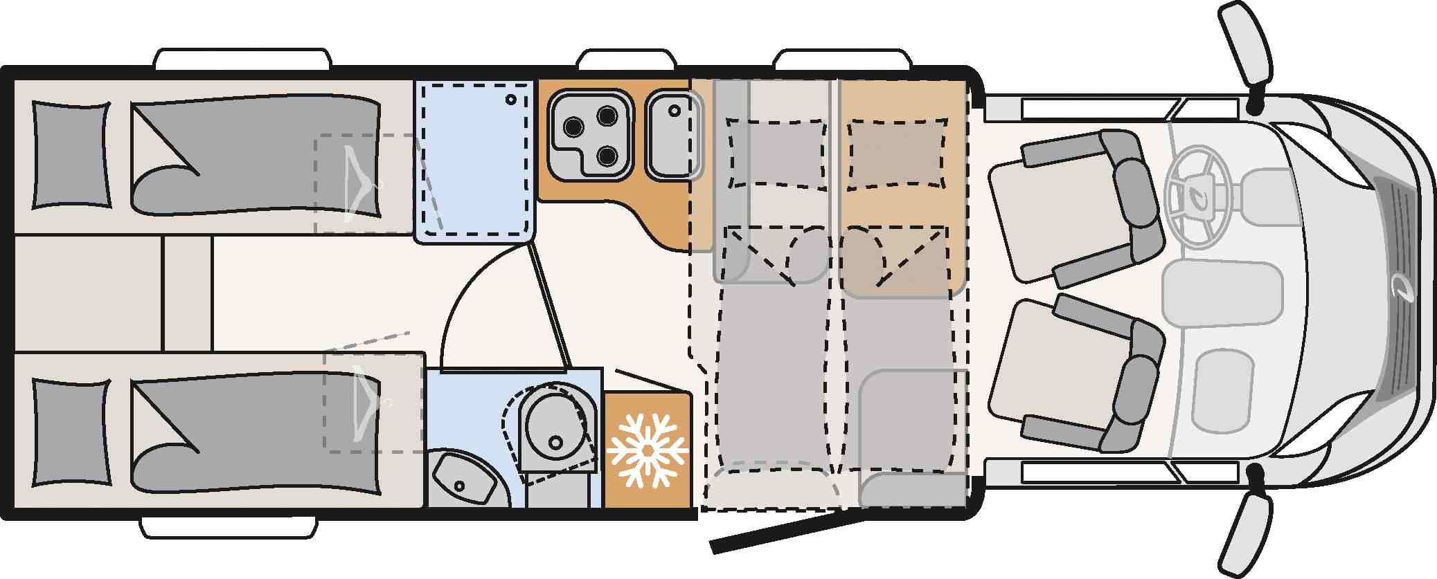 McRent Family Standard plattegrond | Campers Down Under