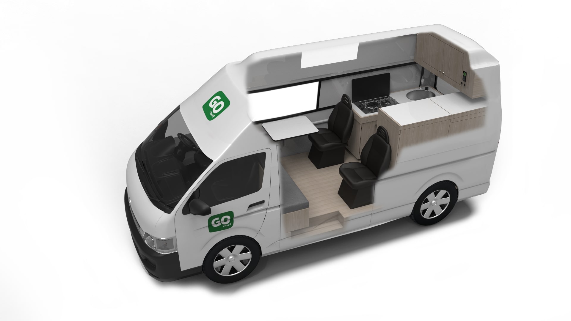 Go Cheap 4 Berth Hitop cutout dag | Campers Down Under