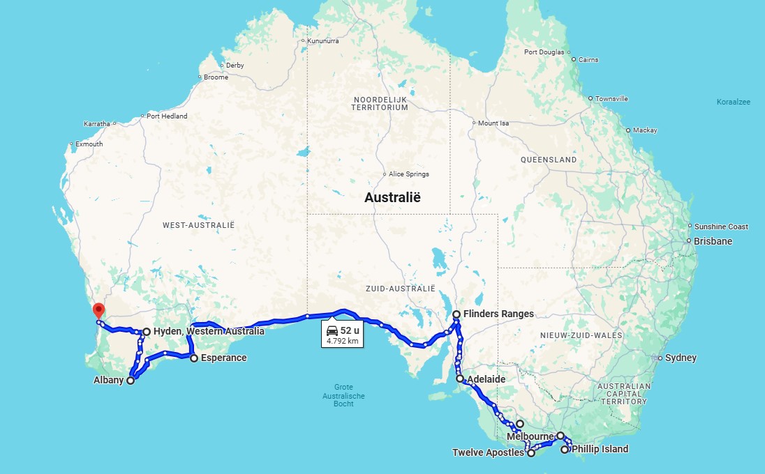 oute melbourne - perth | Campers Down Under