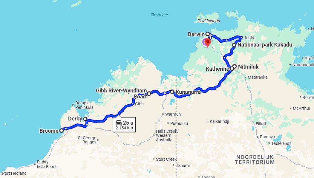 Route Broome - Darwin via Gibb River Road | Campers Down Under Route Broome - Darwin via Gibb River Road | Campers Down Under